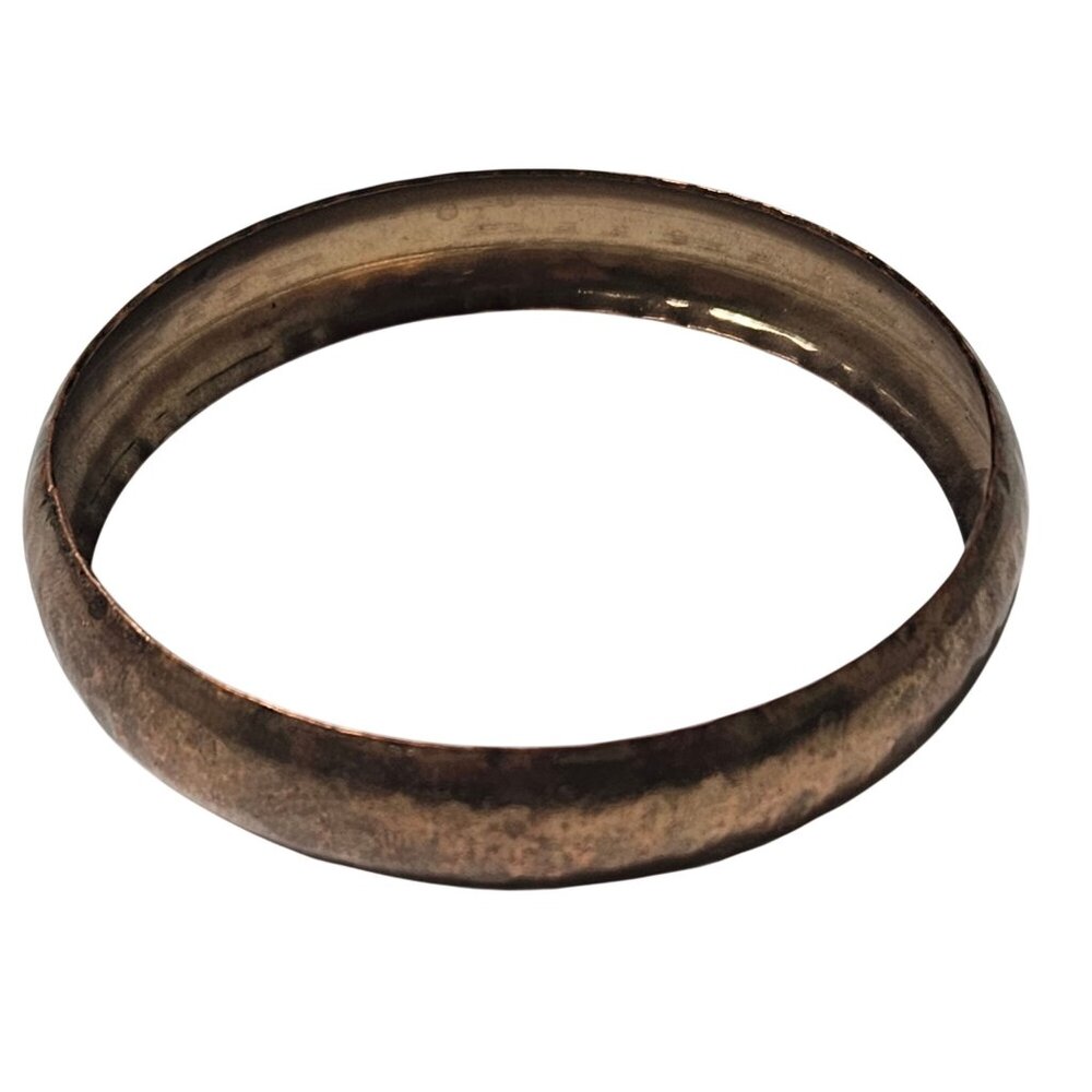 Vintage Hammered Copper Bangle Bracelet Rustic Minimalist Fashion Jewelry Women